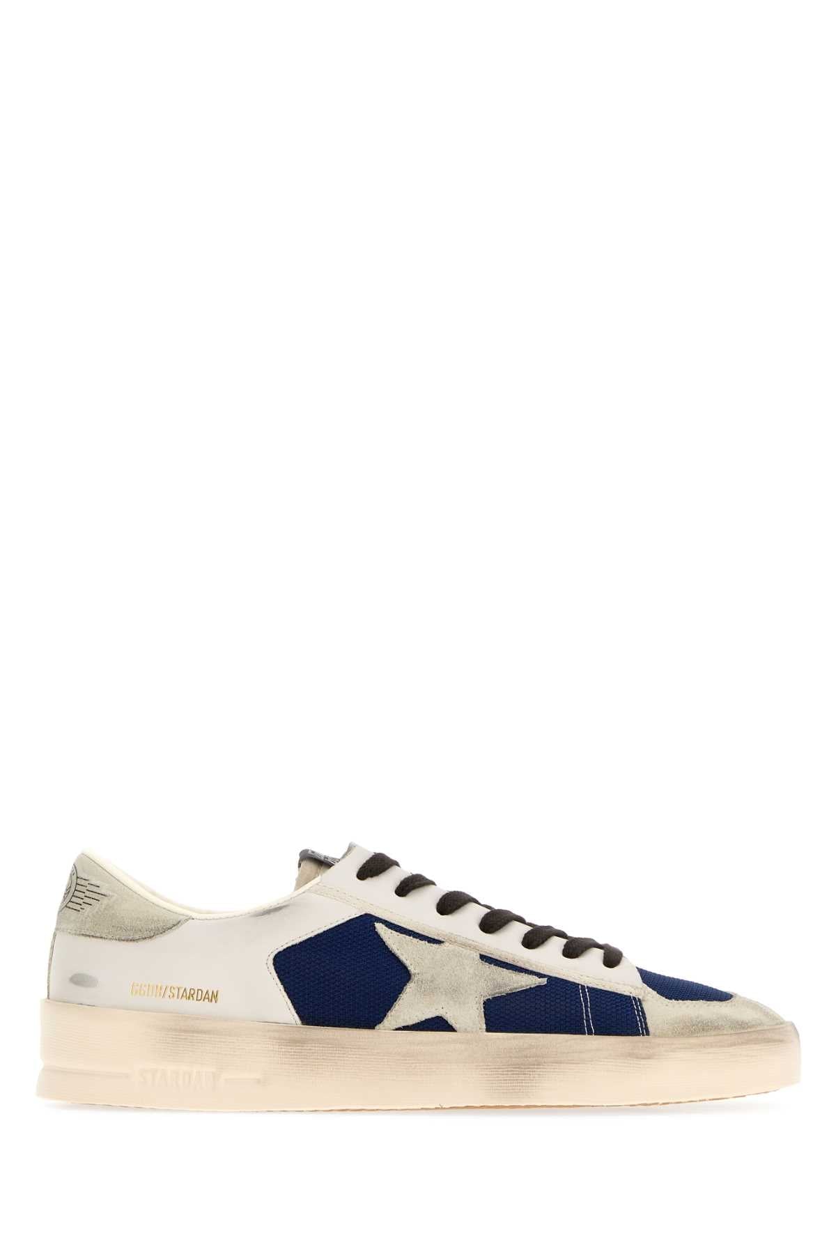 Golden Goose Deluxe Brand Leather and Canvas Colorblock Sneaker — Navy