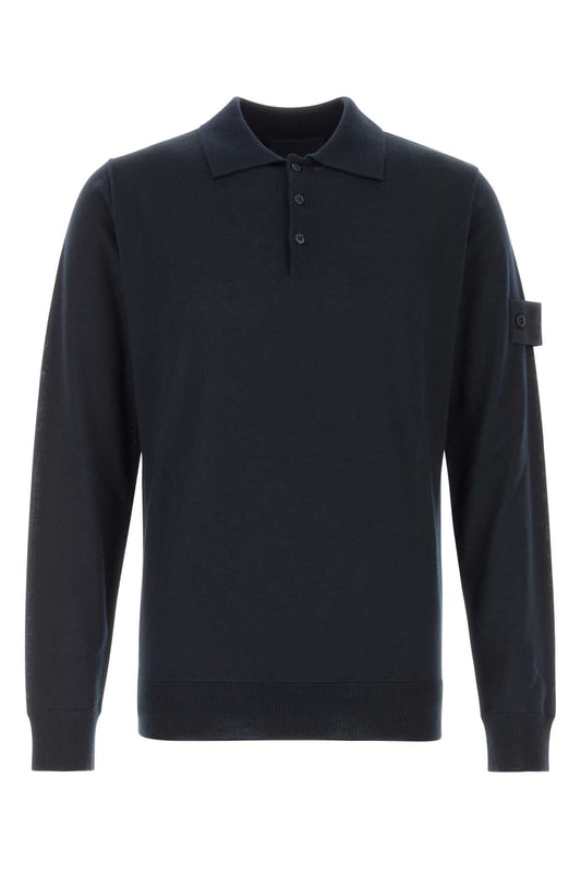 Stone Island Virgin Wool Polo — Navy