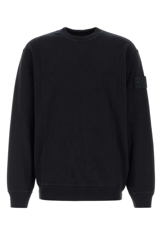 Stone Island Cotton-Elastane Crewneck Sweatshirt — Navy