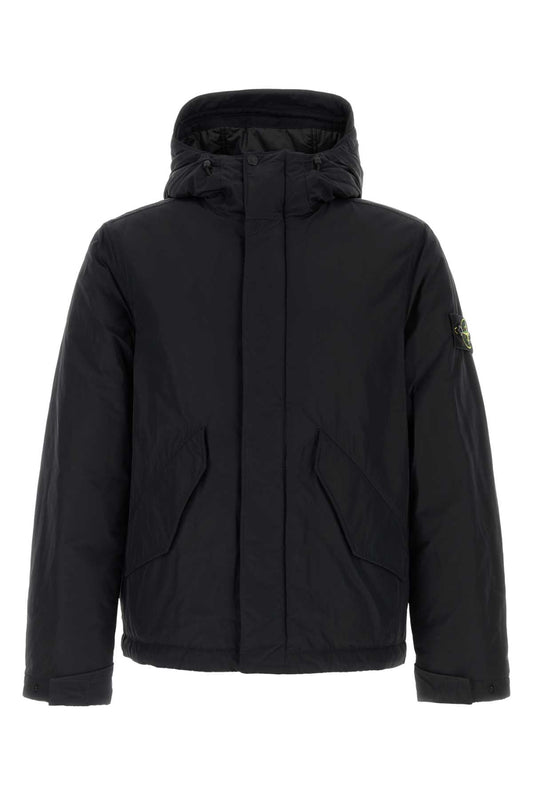 Stone Island Hooded Down Down Jacket — Black