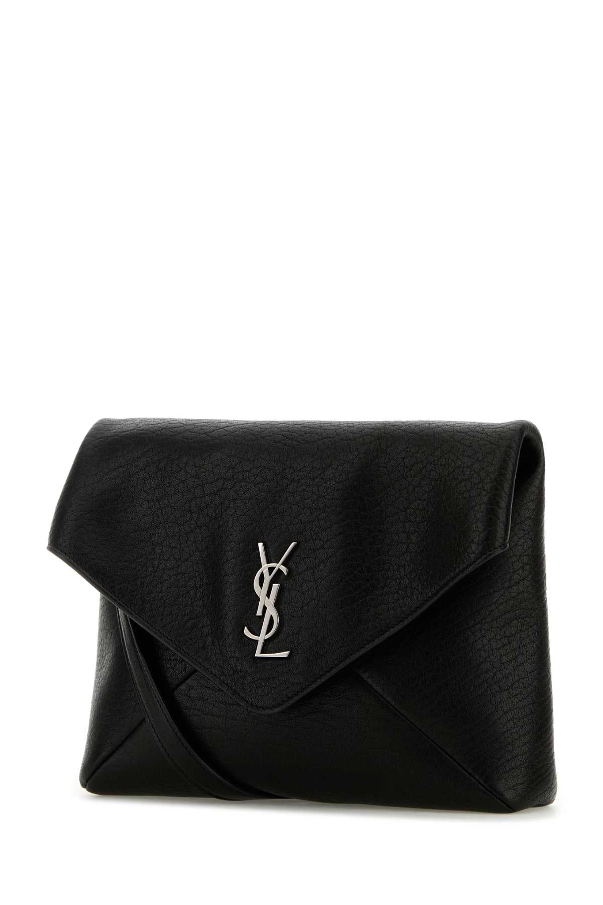 Saint Laurent Quilted Leather Clutch — Black