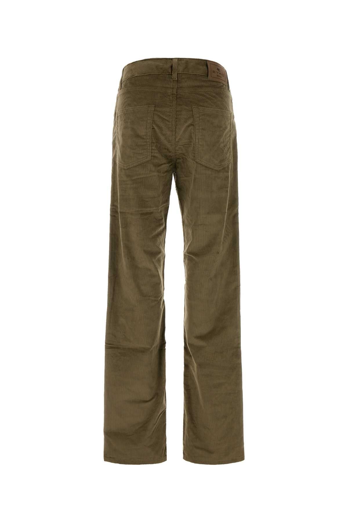 Etro Stretch Corduroy Trousers — Green