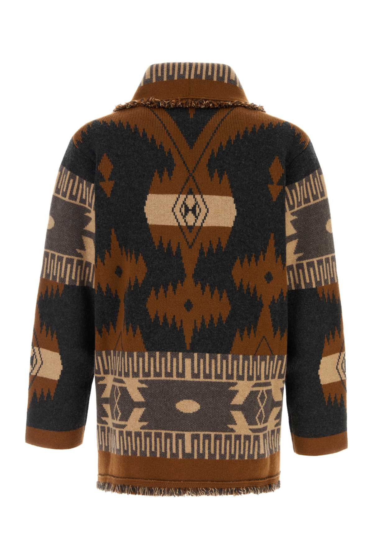 Alanui Jacquard Cardigan — Charcoal