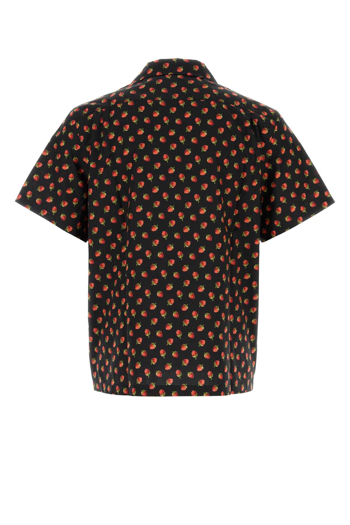 JW Anderson Floral-Print Poplin Shirt — Black