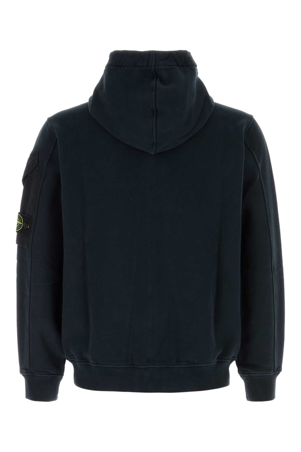 Stone Island Cotton Gabardine Hooded Hooded Jacket — Navy