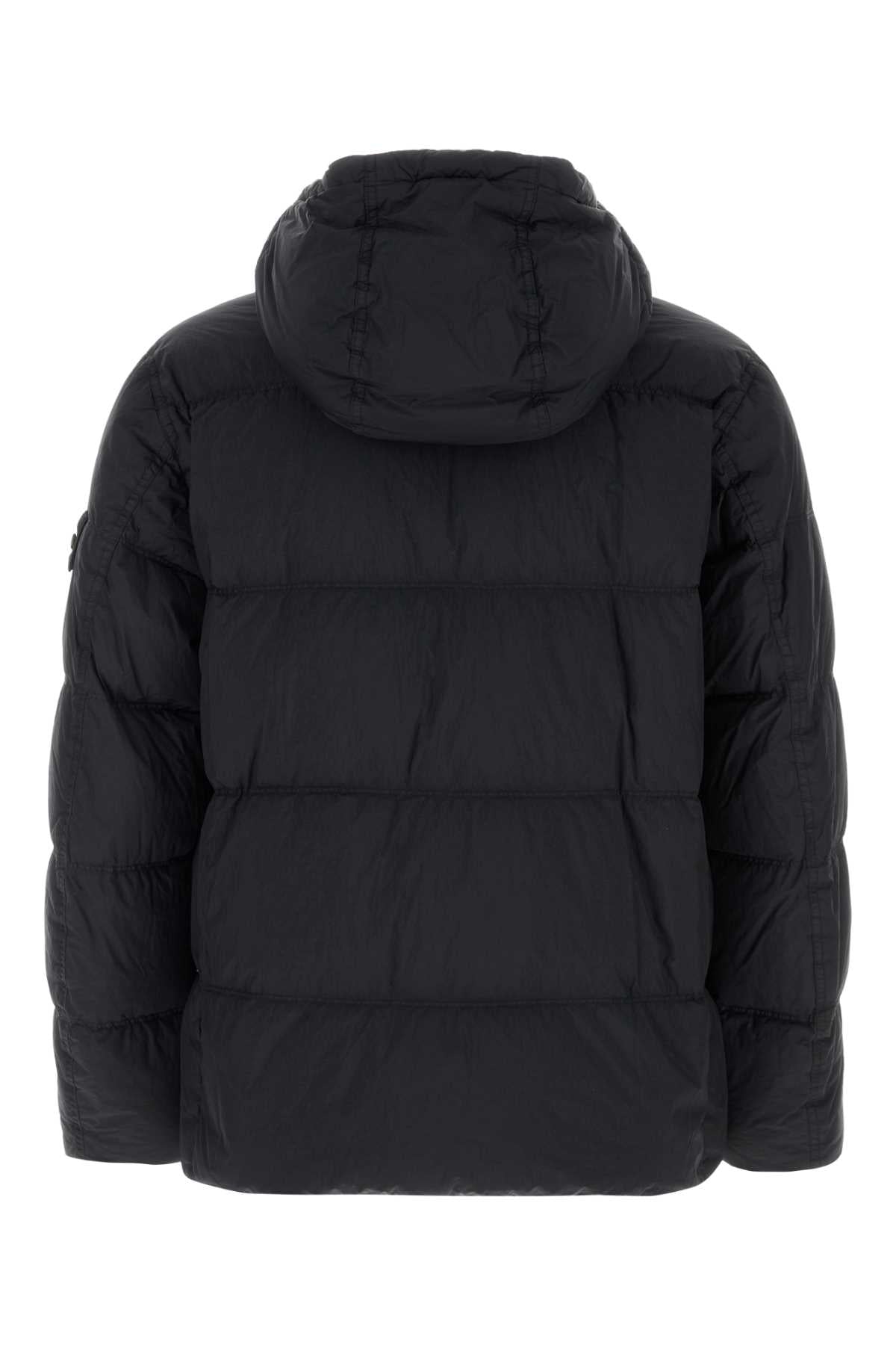 Stone Island Down-Filled Hooded Down Jacket — Black