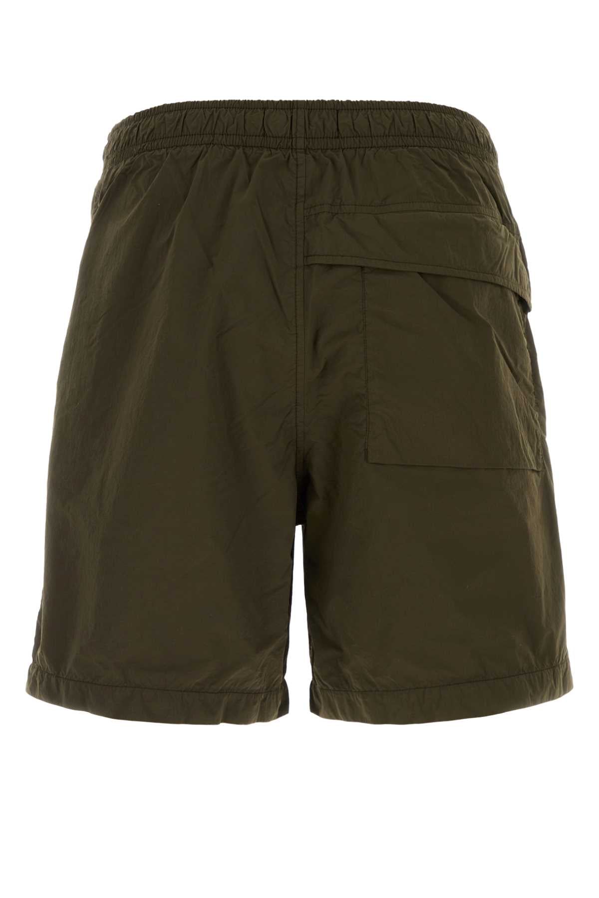 Stone Island Nylon Cargo Shorts — Green