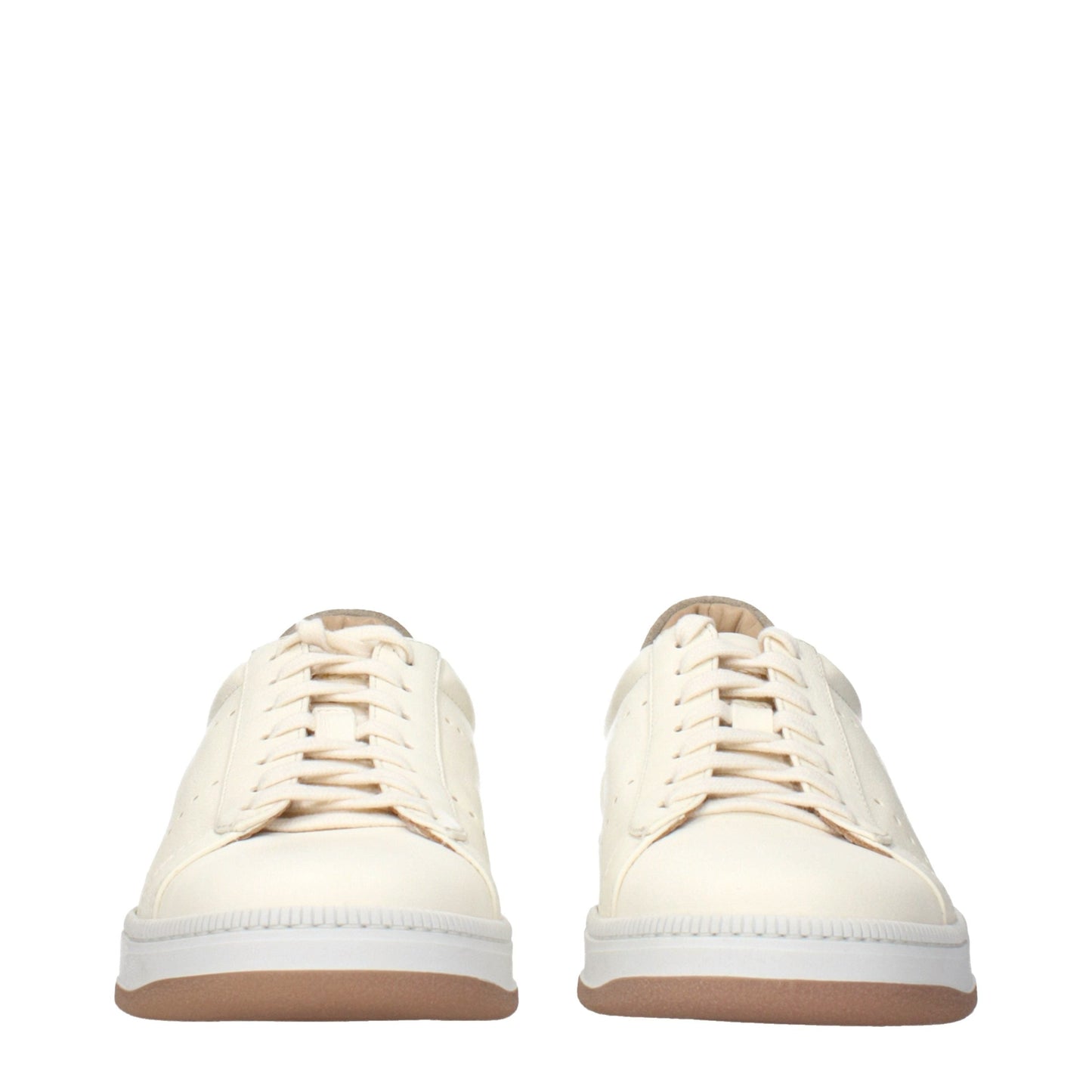 Eleventy Perforated Leather Sneaker — Beige