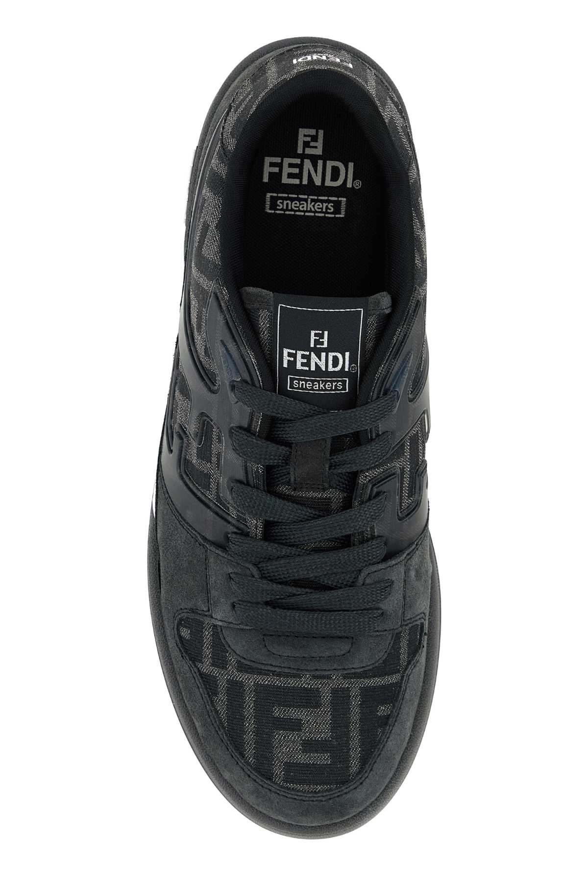 Fendi Logo-Jacquard Low-Top Sneaker — Black