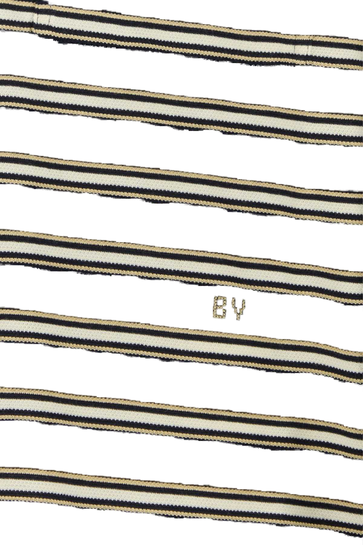 Bottega Veneta Striped Cotton Polo — Navy