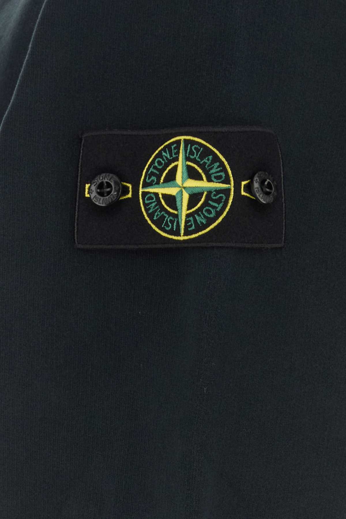 Stone Island Compass-Patch Cotton Sweatshirt — Black