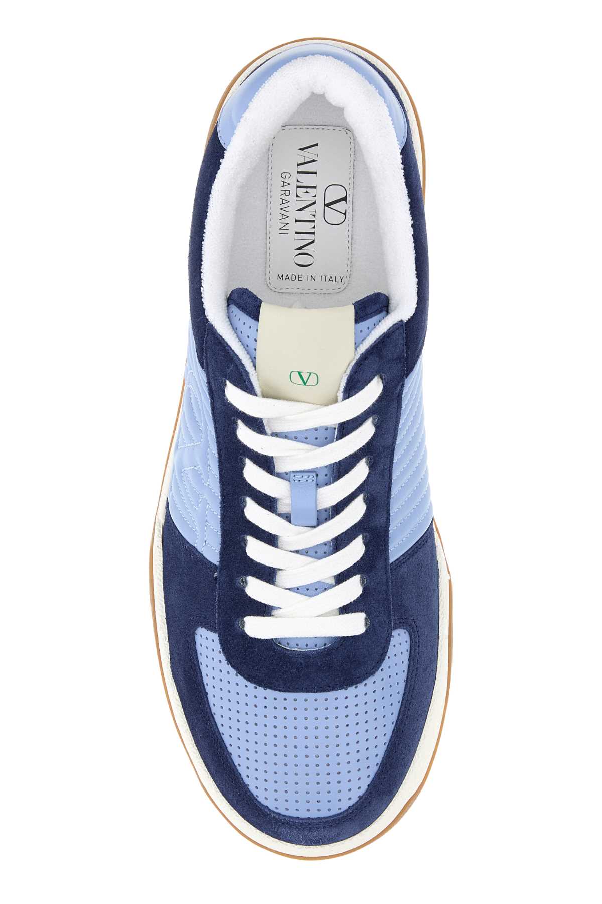 Valentino Garavani Two-Tone Leather Sneaker — Navy