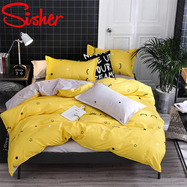 Simple Bedding Set White Leaf Pillowcase Duvet Cover Bed Linen Sheet Single Double Queen King Nordic Quilt Covers 220x240