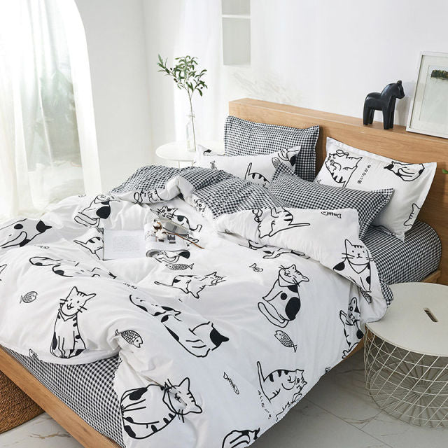 Orange Bedding Set Girls Boys Bed Linen Sheet Plaid Duvet Cover 240x220 Single Double Queen King Quilt Covers Sets Bedclothes