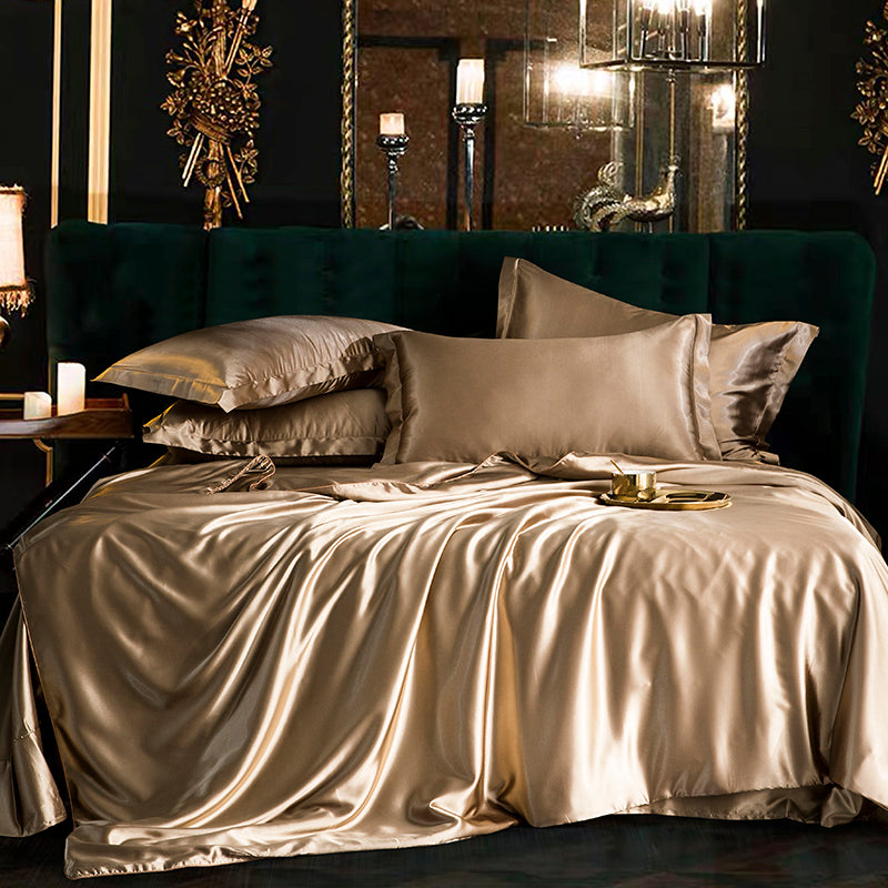 Solid Color Bedding Set Luxury Soft Bed Sheet And Pillowcases Quality Quilt Cover Summer Bed Set For Home Quality Bed Cover Set