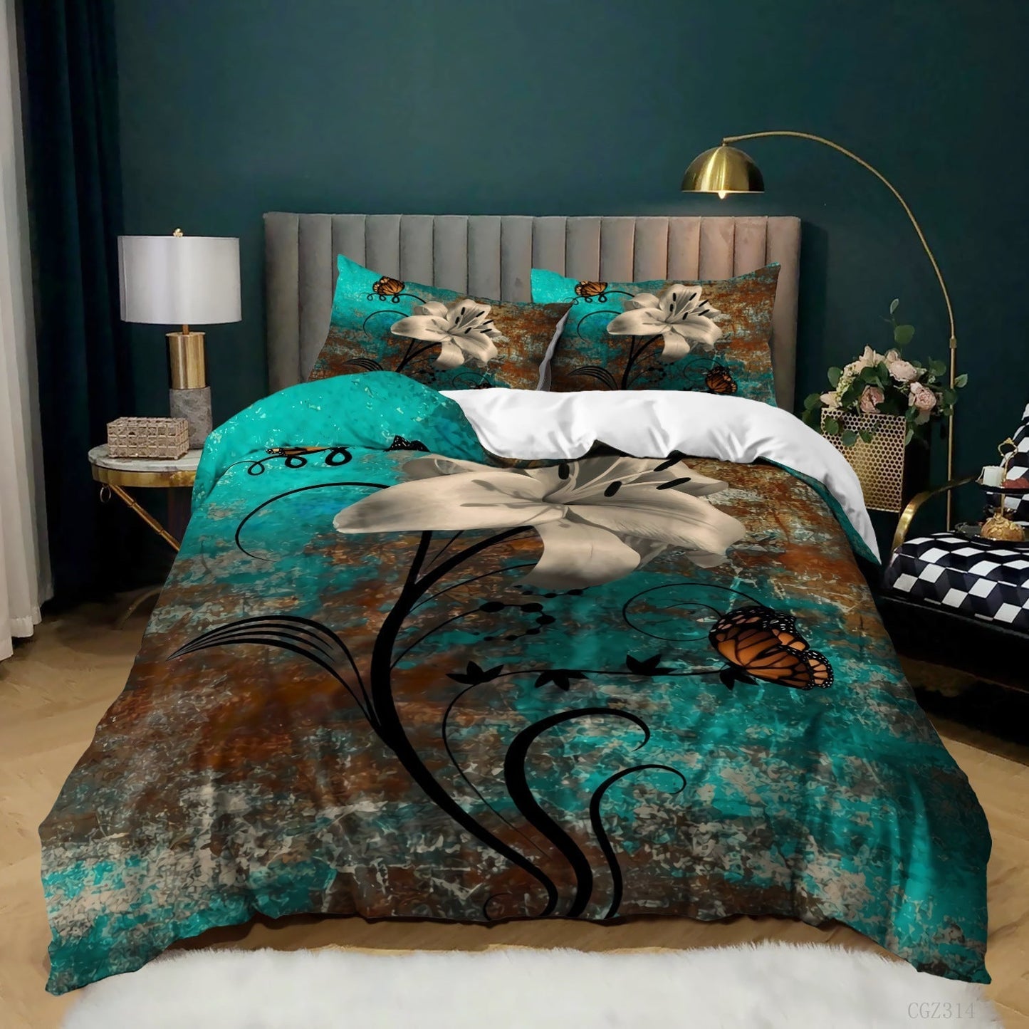 Rose Duvet Cover Set Full/Queen/King/Twin Size Soft Luxury 3D Rose Flower Microfiber Bedding Set 3Pcs Romantic Love Quilt Cover